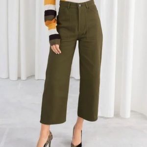 Stockholm Atelier Green Denim Culotte Pants Size 8